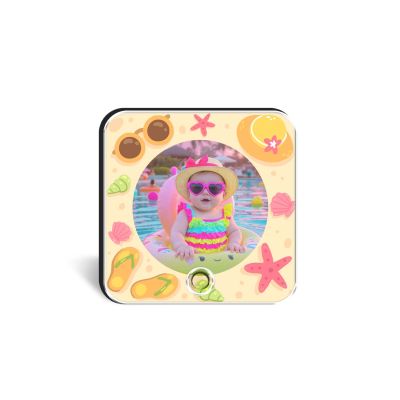 Personalized Beach Theme Baby Photo Musical Fridge Magnet for Boys & Girl  Photo Magnet Gift for Kids, Family, Baby Shower, Birthday, Home Kitchen Decor  Return Gift